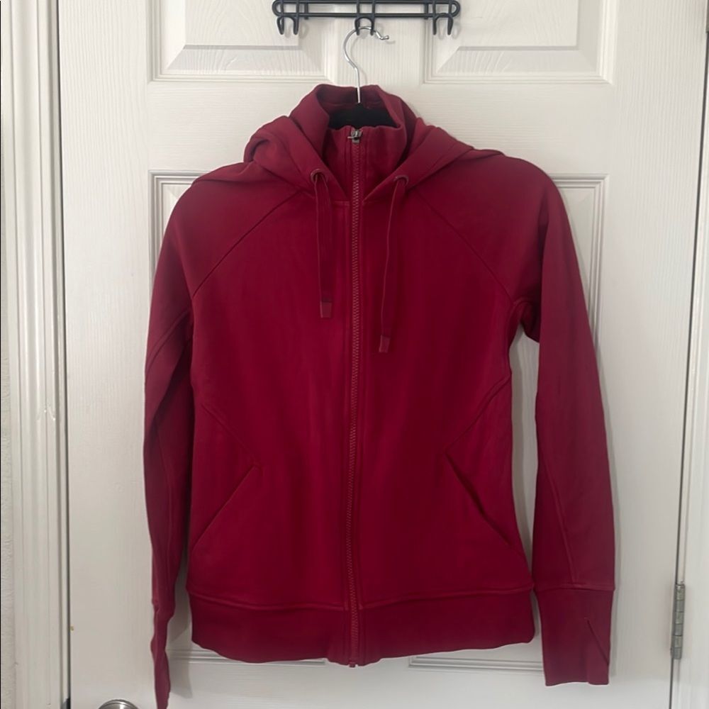 Athleta‎ Triumph Hoodie Jacket Antique Burgundy Size Small EUC Cozy